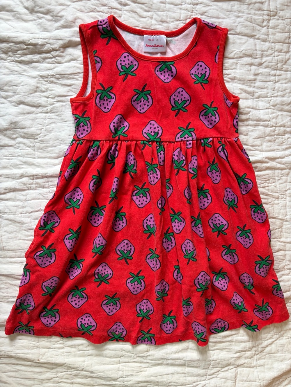 Vintage Hanna Andersson Strawberry Print Playground dress